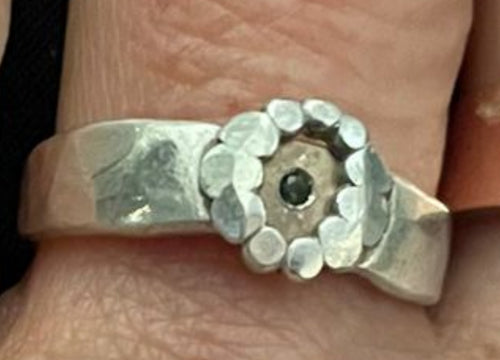 Silver Green Tourm Ring