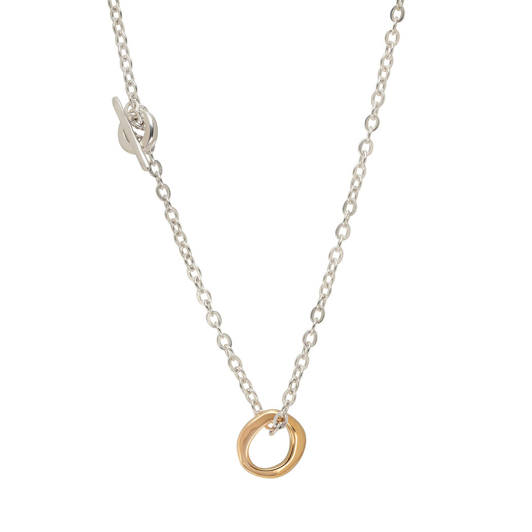 Gold chain deals silver pendant